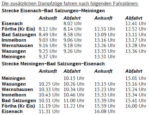 Dampfzug-Fahrten zum MDR THÜRINGEN Osterspaziergang 2013